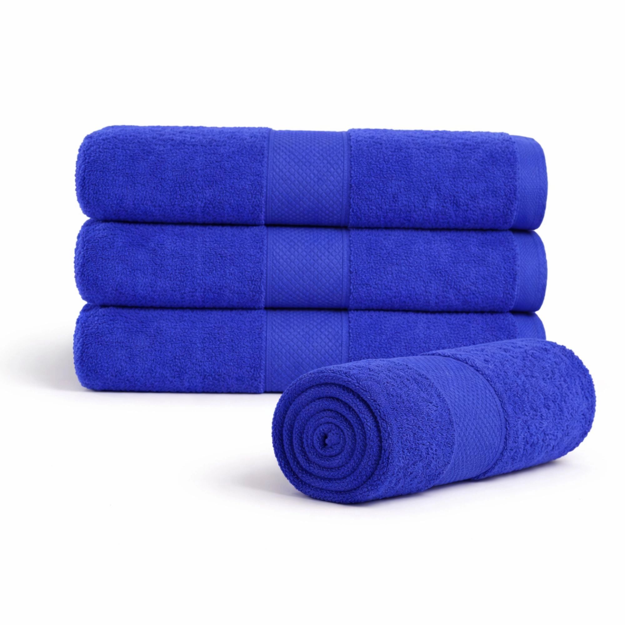 Bomulds håndklæde - 100% bomuld - 50x100 cm - Diamant - Blå billede