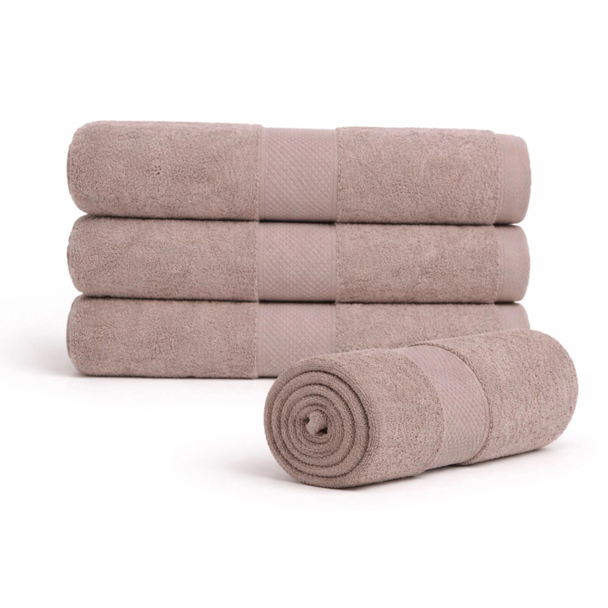 Bomulds håndklæde - 100% bomuld - 50x100 cm - Diamant - Sand billede