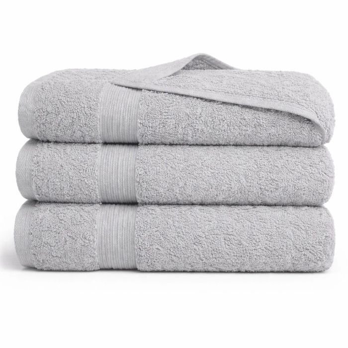 Bambus håndklæde - Badehåndklæde 70x140 cm - Bambus/bomuld - Lysegrå