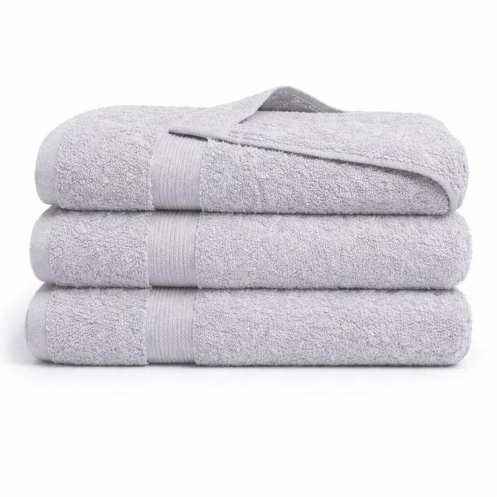 Bambus håndklæde - 50x100 cm - Bambus/bomuld - Lysegrå