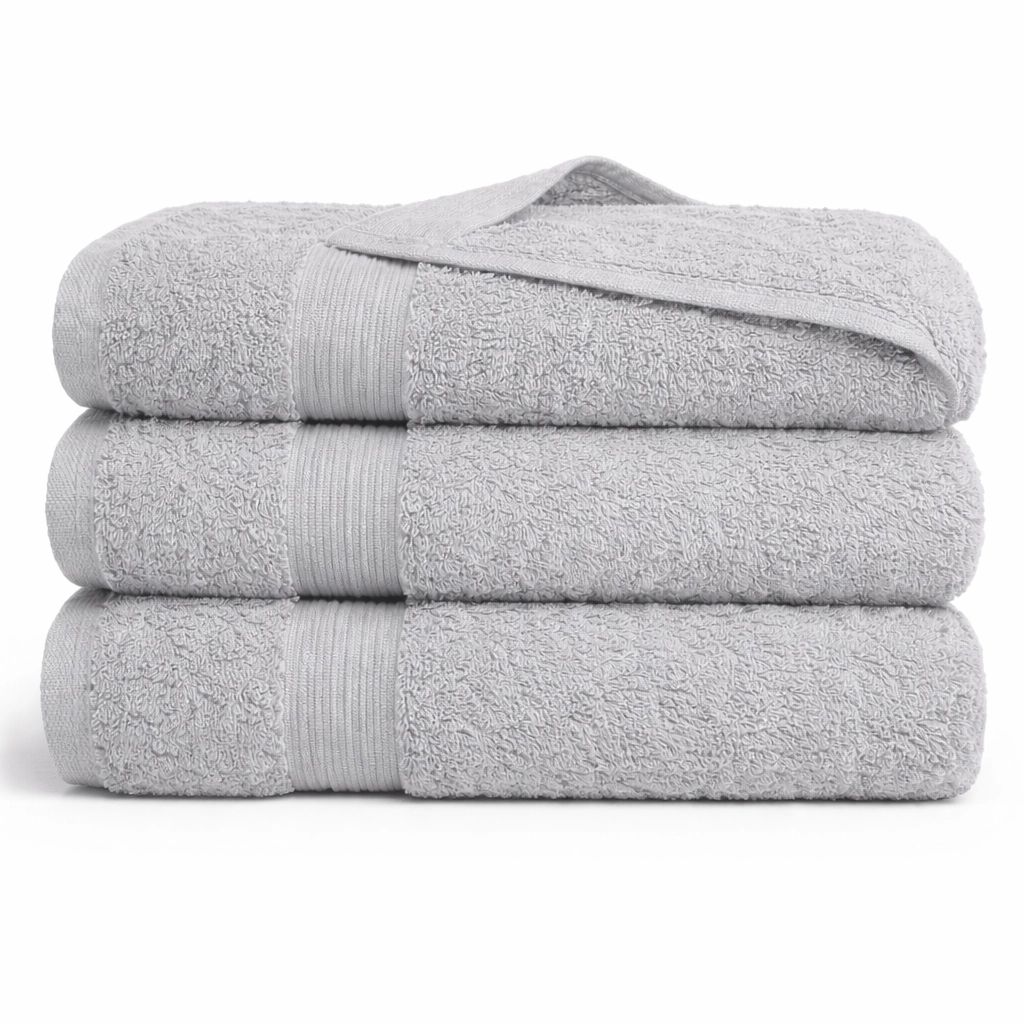 Bambus håndklæde - Badehåndklæde 70x140 cm - Bambus/bomuld - Lysegrå