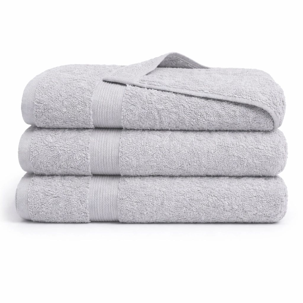 Bambus håndklæde - 50x100 cm - Bambus/bomuld - Lysegrå