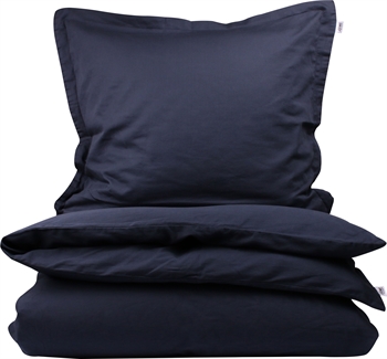 Billede af Tempur sengetøj - 140x200 cm - Ensfarvet mørkeblåt - 100% Bomuldssatin sengesæt hos Shopdyner.dk