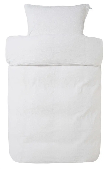 Billede af Junior sengetøj 100x140 cm - Hvid krepp - 100% bomuld - Høie of Scandinavia junior sengesæt