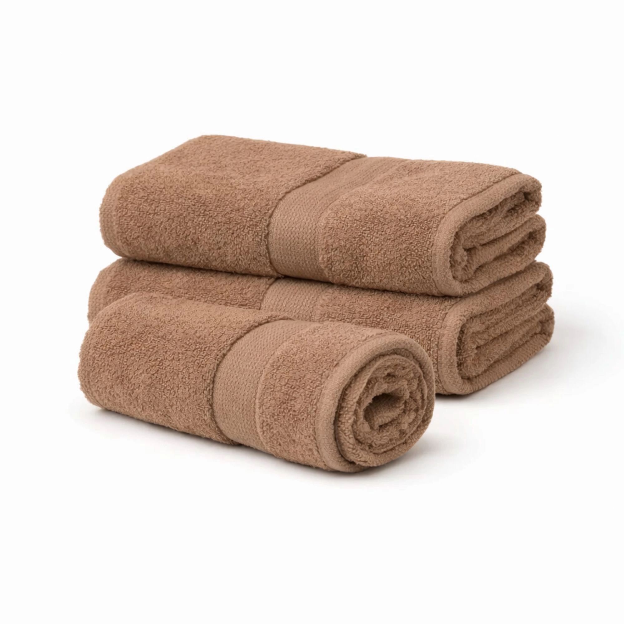 Bomulds håndklæde - 100% bomuld - 50x90 cm - Natur billede