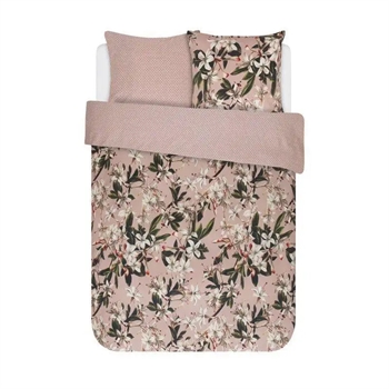 Billede af Dobbeltdyne sengetøj 200x200 cm - Blomstret sengetøj - Lily rose - Vendbar sengesæt - 100% bomuldssatin - Essenza hos Shopdyner.dk