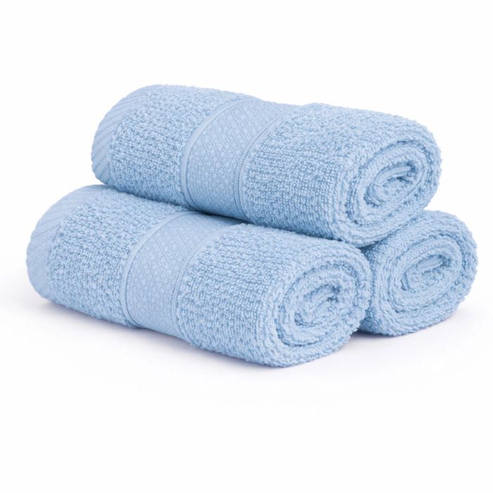 Bomulds vaskeklud - 100% bomuld - Vaskeklud 30x30 cm - Diamant - Lyseblå