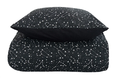 Sengetøj 140x200 cm - Zodiac Black - Stjernebillede - Dynebetræk i 100% Bomuld - Borg Living sengesæt