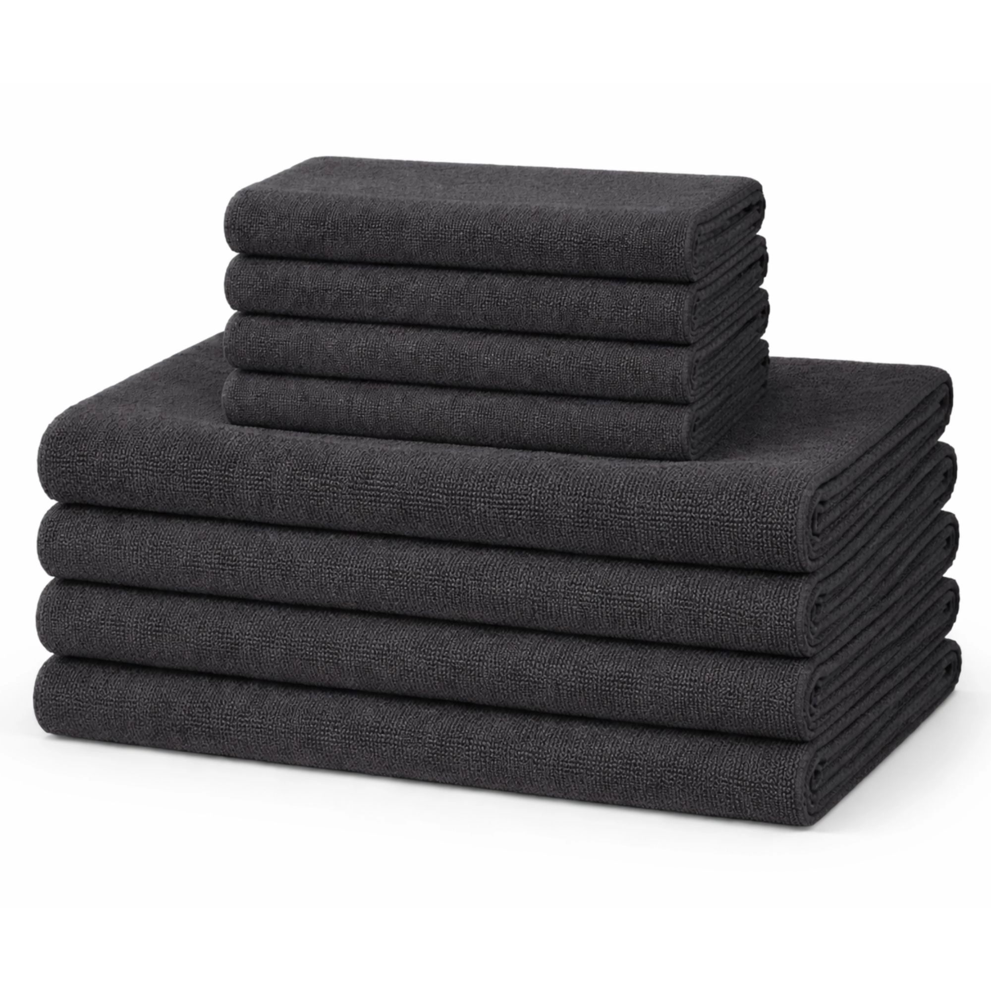 Microfiber håndklæder - Letvægts håndklæder - 8-pak - Mørkegrå