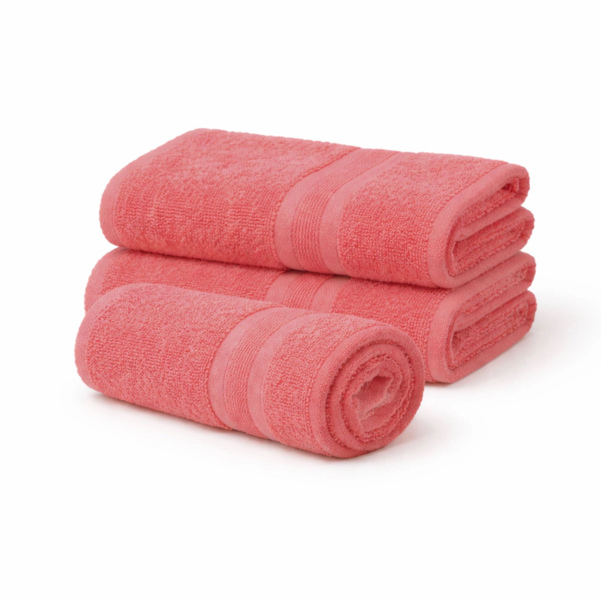 Bomulds håndklæde - 100% bomuld - 50x90 cm - Coral billede