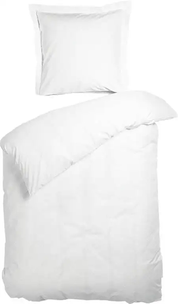 Billede af Sengetøj dobbeltdyne 200x220 cm - Opal hvidt sengetøj - 100% Bomuldssatin - Night & Day dobbelt dynebetræk hos Shopdyner.dk