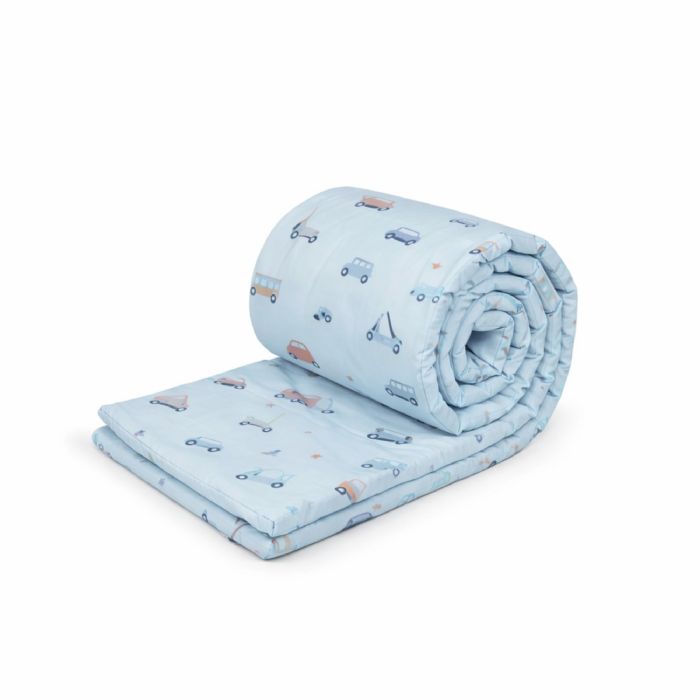 Sengerand - Passer til babyseng 120x60 cm - Blå med biler 