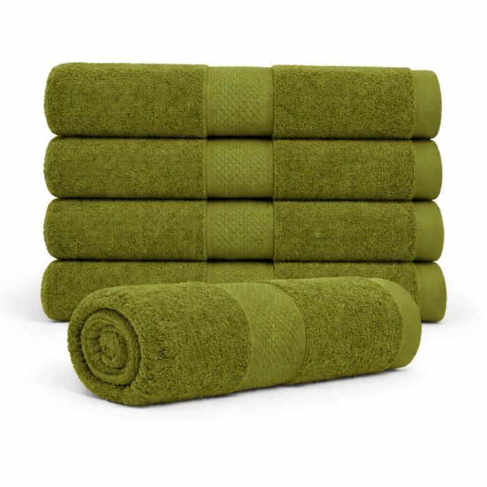 Bomulds håndklæde - 100% bomuld - Badehåndklæde 70x140 cm - Diamant - Grøn