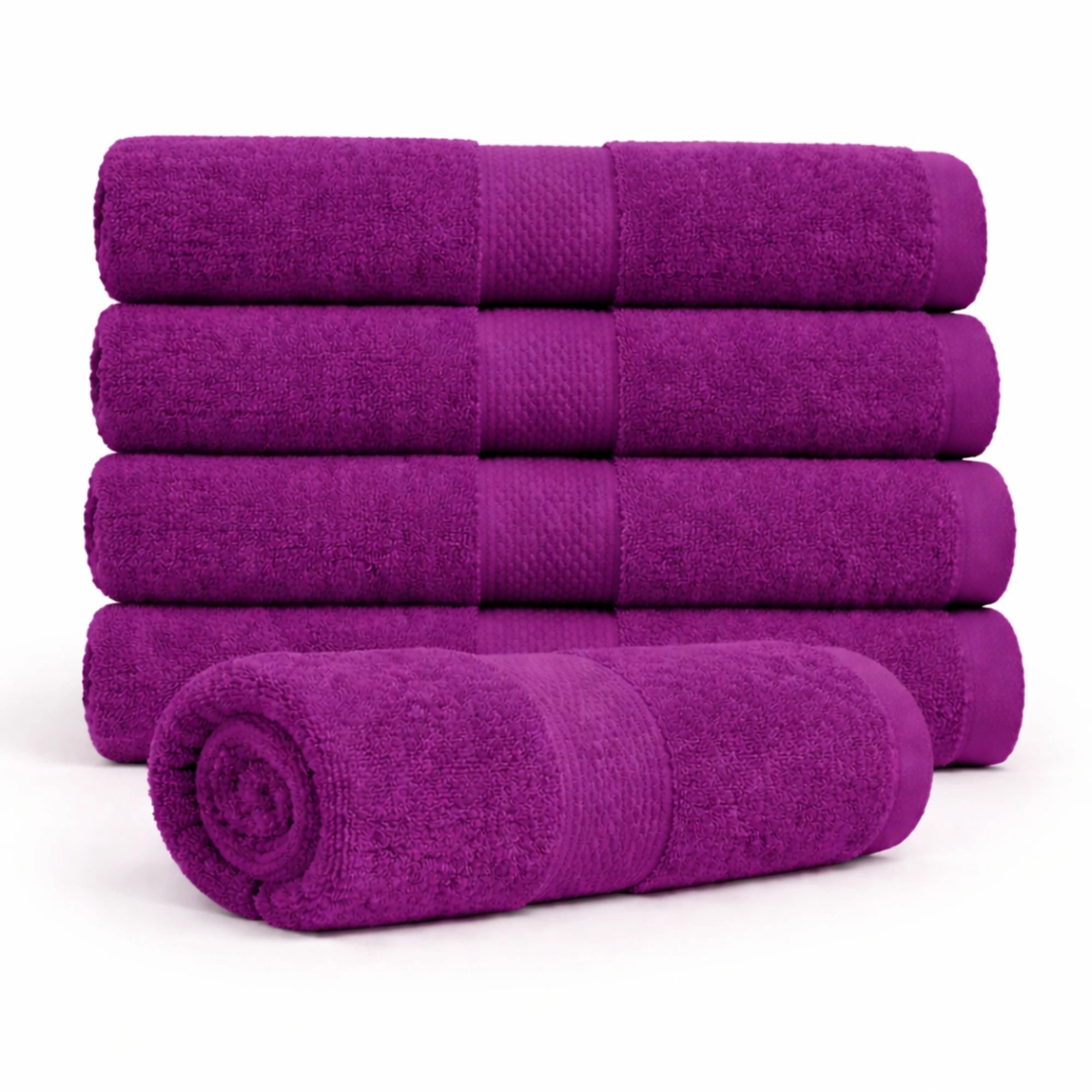 Bomulds håndklæde - 100% bomuld - Badehåndklæde 70x140 cm - Diamant - Lilla billede