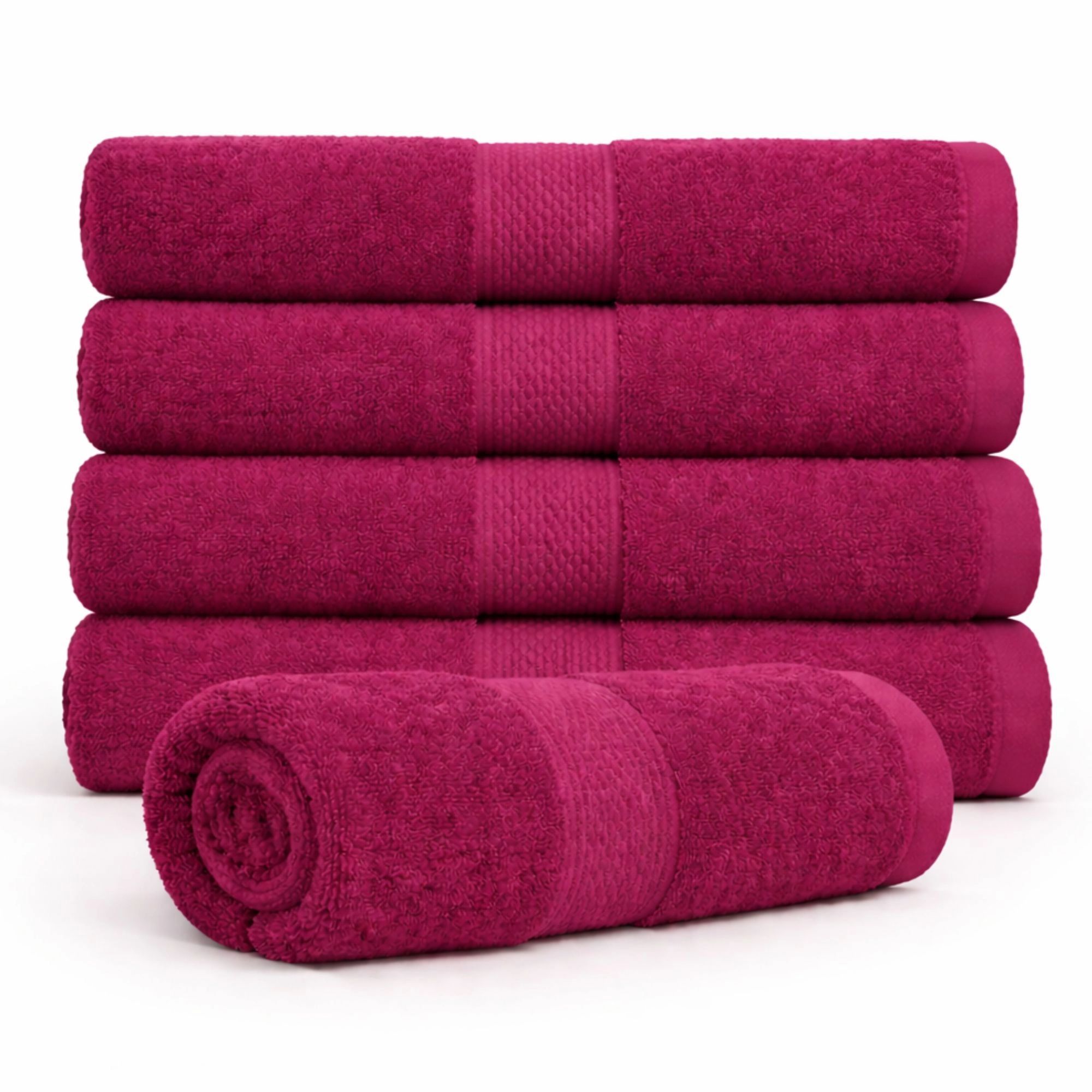 Bomulds håndklæde - 100% bomuld - Badehåndklæde 70x140 cm - Diamant - Aubergine billede