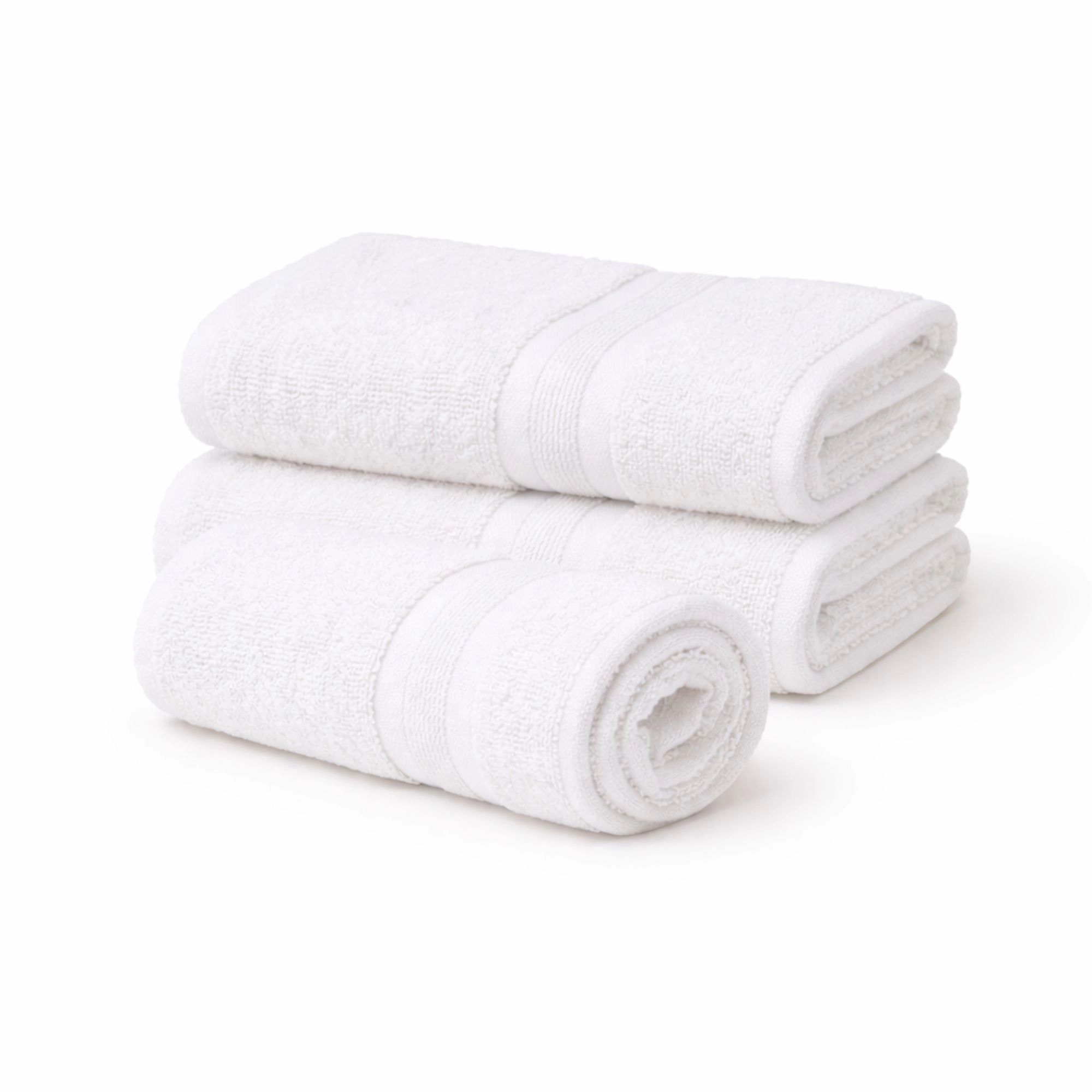 Bomulds håndklæde - 100% bomuld - 50x90 cm - Hvid billede