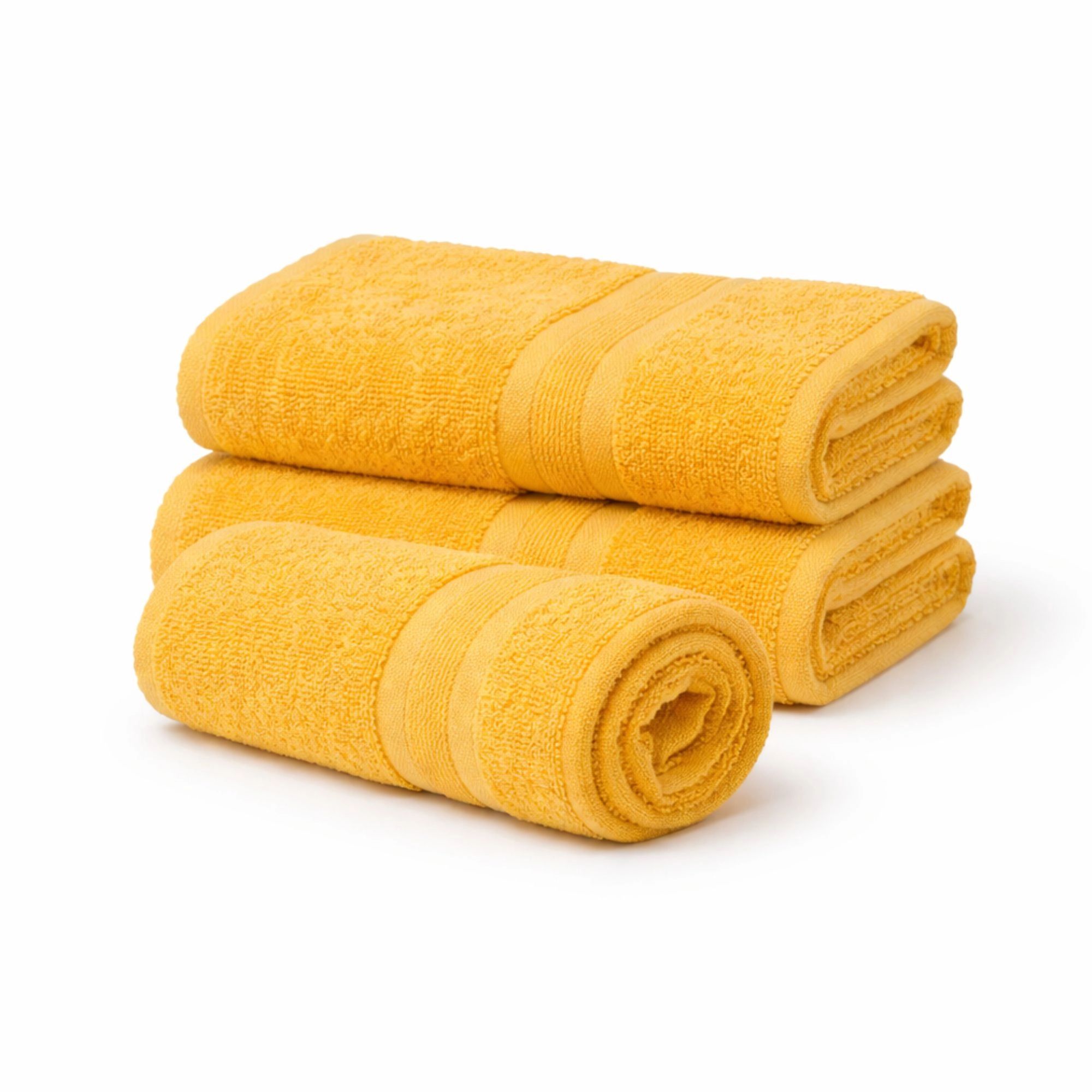 Bomulds håndklæde - 100% bomuld - 50x90 cm - Gul billede