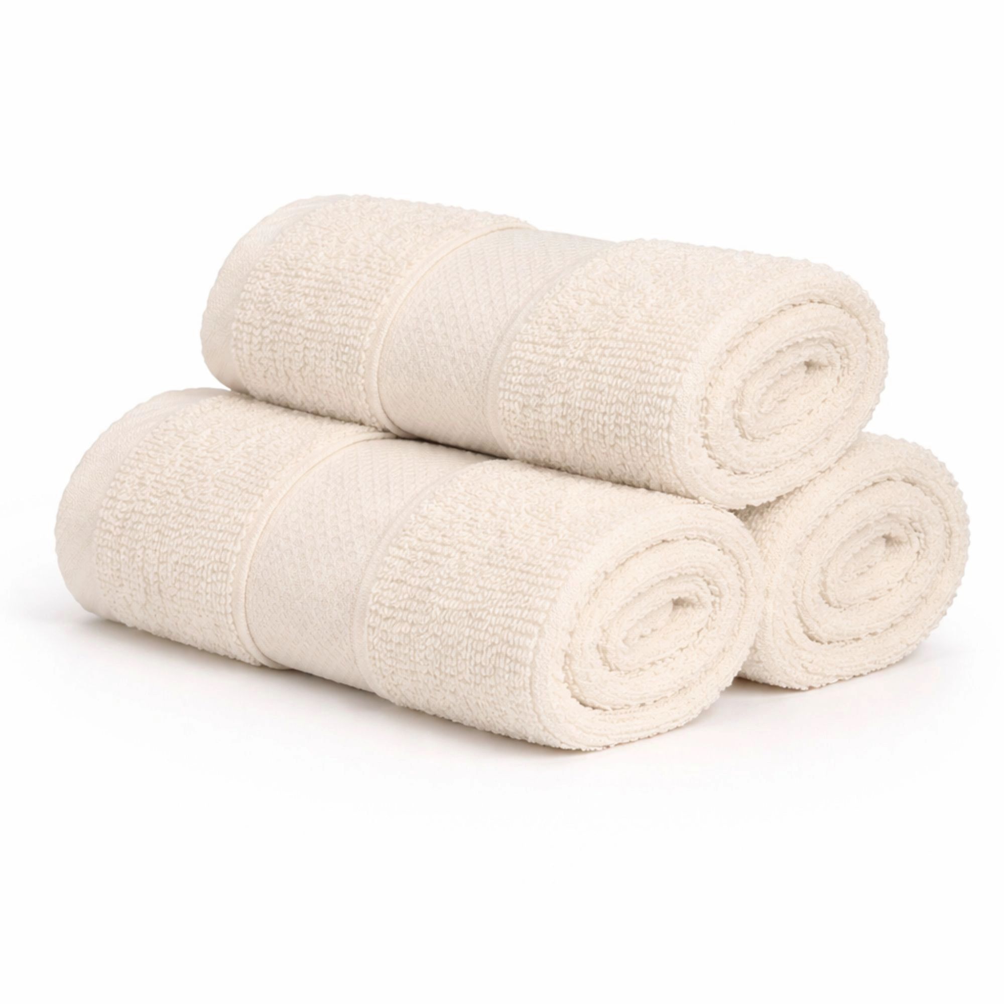 Bomulds vaskeklud - 100% bomuld - Vaskeklud 30x30 cm - Diamant - Creme billede