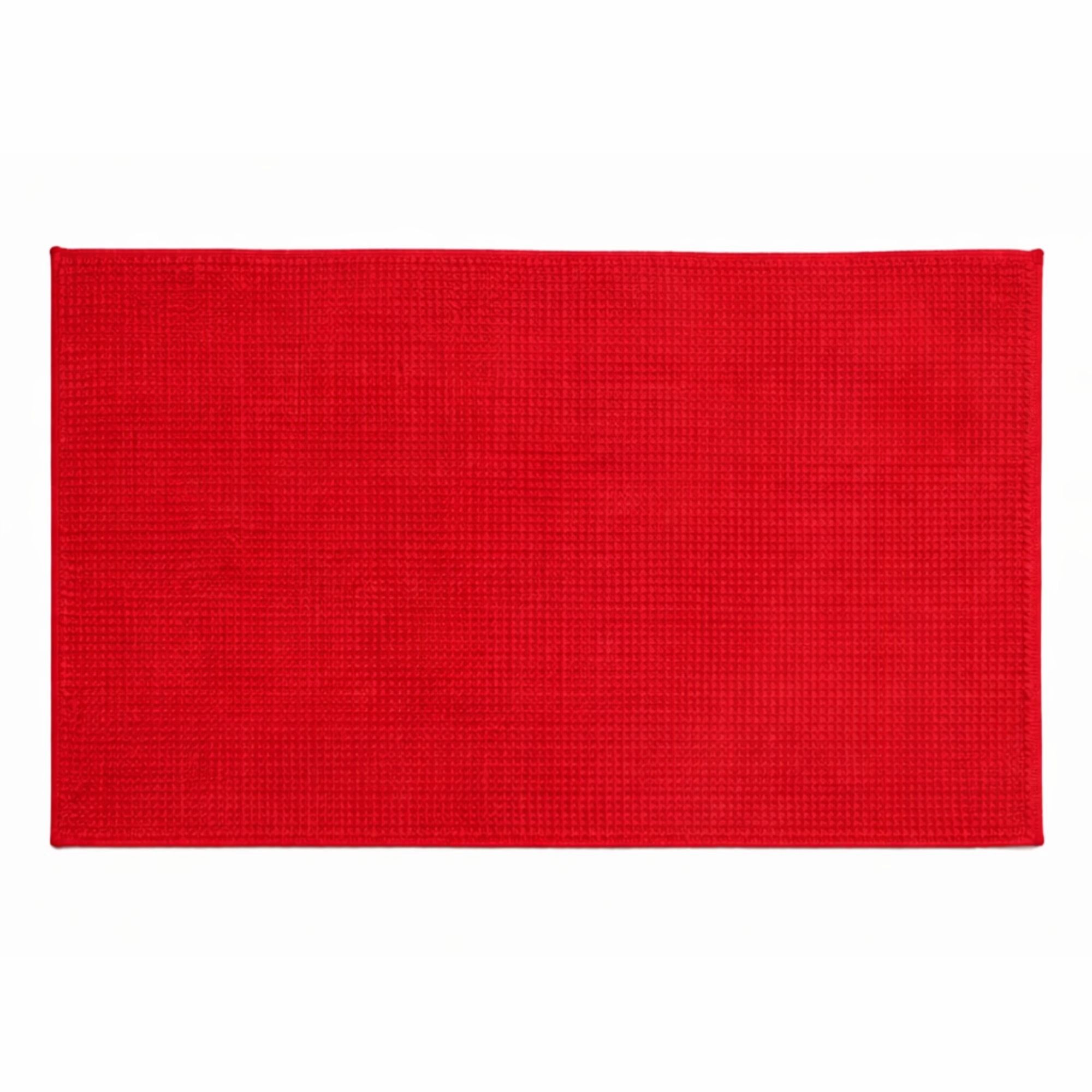Bademåtte - 50x80 cm - Skridsikker bademåtte - Rød billede