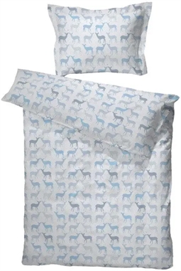 Baby sengetøj 65x80 cm - Lille hjort lyseblå - 100% bomuld - Borås Cotton