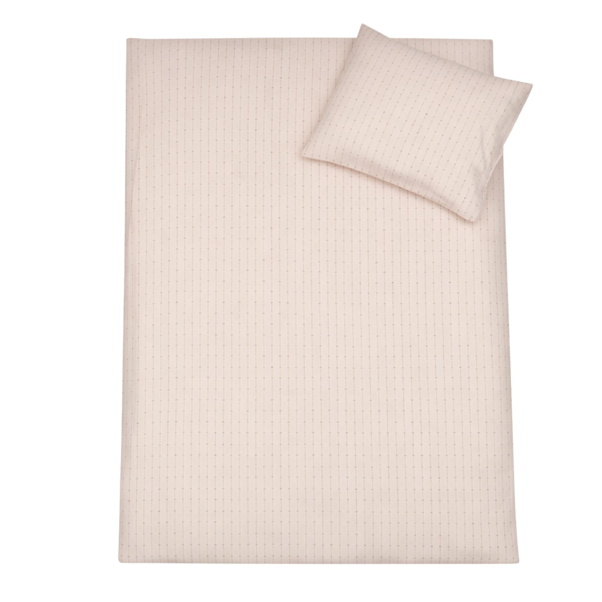 Blomster stribet sengetøj - 100% bomuld - Babysengetøj 70x100 cm - Sand/brun med blomstret striber billede